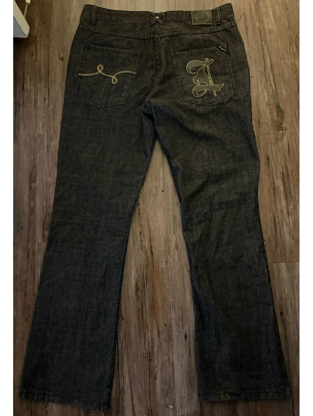 VTG Lrg Lifted Research Group Black Denim Bootcut Jeans 36